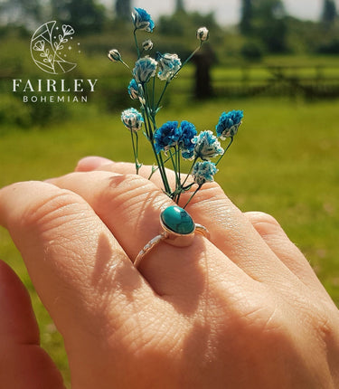 turquoise adjustable december birthstone sterling silver ring